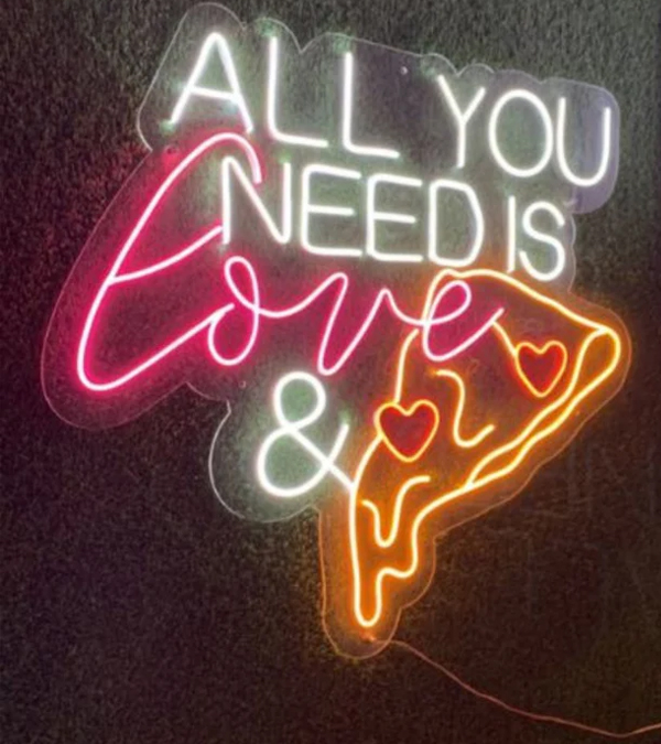 All You Need Is Love & Pizza Neon Sign